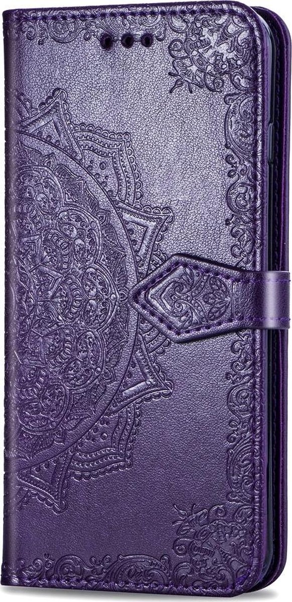 Mobigear Telefoonhoesje geschikt voor Huawei P40 Pro Plus Hoesje | Mobigear Mandala Bookcase Portemonnee | Pasjeshouder voor 3 Pasjes | Telefoonhoesje voor Pinpas / OV Kaart / Rijbewijs - Paars