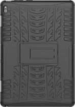 Lenovo Tab E10 Hoes - Mobigear - Tire Serie - Hard Kunststof Backcover - Zwart - Hoes Geschikt Voor Lenovo Tab E10