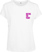 Urban Classics Dames Tshirt -4XL- Waiting For Friday Box Wit