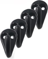 12x Luxe kapstokhaken / jashaken zwart met enkele haak - 3,6 x 1,9 cm - aluminium kapstokhaakjes / garderobe haakjes
