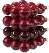 72x Kerstversiering kerstballen rood/donkerrood van glas - 6 cm - mat/glans - Kerstboomversiering