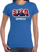Blauw usa fan t-shirt voor dames - usa supporter - Amerika supporter - EK/ WK shirt / outfit XL