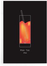 Walljar - Mai Tai Cocktail - Muurdecoratie - Poster met lijst