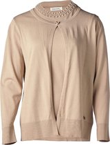 Dames twin set met top en vest zand | Maat XL/2XL