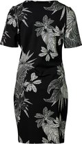 Dames milano jurk km zwart/off white - kort | Maat 4XL (valt als 3XL)