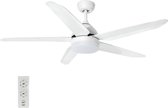 Ventilateur de plafond avec lampe The Fan n ° 4 - LED - 5 pales - Dimmable - Blanc - 132cm