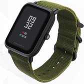 Geschikt voor Xiaomi Amazfit Bip nylon gesp band - groen - 42mm