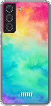 6F hoesje - geschikt voor Samsung Galaxy S21 FE -  Transparant TPU Case - Rainbow Tie Dye #ffffff