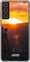 6F hoesje - geschikt voor Samsung Galaxy S21 FE -  Transparant TPU Case - Rock Formation Sunset #ffffff