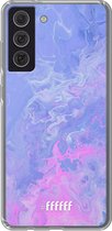 6F hoesje - geschikt voor Samsung Galaxy S21 FE -  Transparant TPU Case - Purple and Pink Water #ffffff