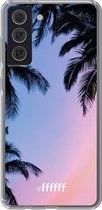 6F hoesje - geschikt voor Samsung Galaxy S21 FE -  Transparant TPU Case - Sunset Palms #ffffff