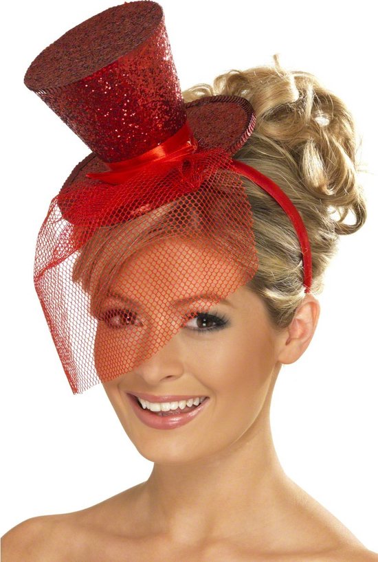 SMIFFYS - Mini chapeau haut de forme rouge pour femme - Chapeaux> Chapeaux  hauts | bol.com