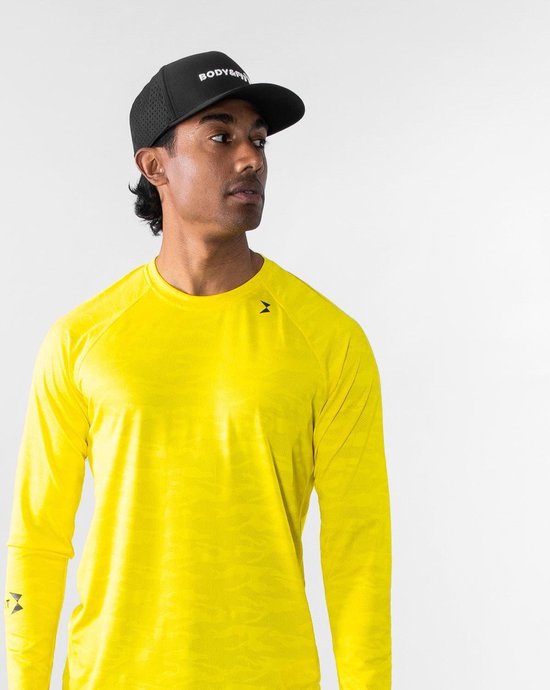 Body & Fit Perfection Stretch T-Shirt - Sportshirt Heren - Fitness Top Mannen – Maat S - Geel