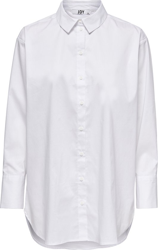 Jacqueline de Yong Blouse Jdymio L/s Long Shirt Wvn Noos 15233486 White Dames Maat - W34