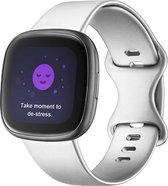 YONO Bandje geschikt voor Fitbit Versa 4 / 3 / Sense – Siliconen – Zilver – Large