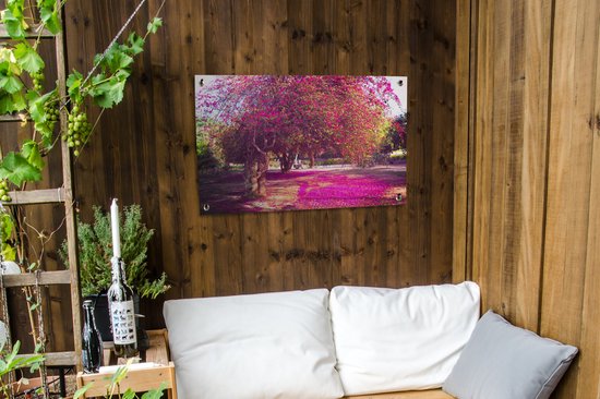 Affiche de jardin Lodi Gardens - Arbres en fleurs dans les jardins de Lodi en Inde poster de jardin toile en vrac 90x60 cm - Toile de jardin / Toile d'extérieur / Peintures pour l'extérieur (décoration de jardin)