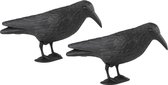 Set van 6x stuks zwarte decoratie raven/kraaien 38 cm - Halloween/horror versiering