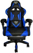 Chaise de Luxe Jeu Zwart/ Blauw - Président Gaming - Gaming Chaise de bureau - Coussin réglable - Repose - pieds extensible