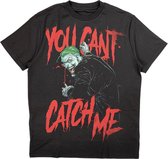 DC Comics Batman Heren Tshirt -S- Joker You Can't Catch Me Zwart