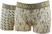 Eskimo 2-pack jongens boxershort Square  - 116  - Wit