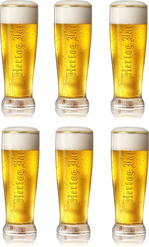 Hertog Jan Pilsener Bierglazen 25cl set van 6 - Bier Glas 0,25 l - 250 ml cadeau geven