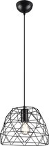 LED Hanglamp - Hangverlichting - Trinon Hiva - E27 Fitting - Rond - Mat Zwart  - Aluminium