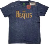 The Beatles Heren Tshirt -S- Drop T Logo Blauw