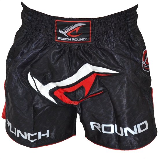 Punch Round NoFear Muay Thai Kickboks Broek Zwart Rood XXL = Jeans Maat 38