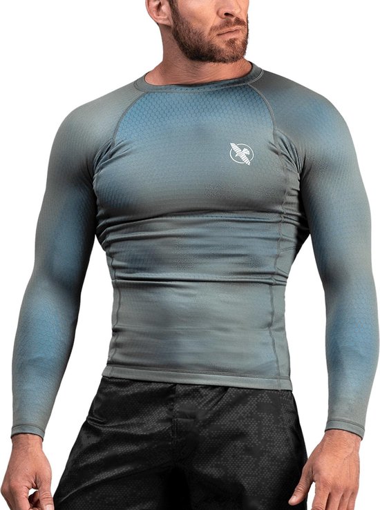 Hayabusa Fusion Rashguard - Grijs / Bleu Aqua - XL