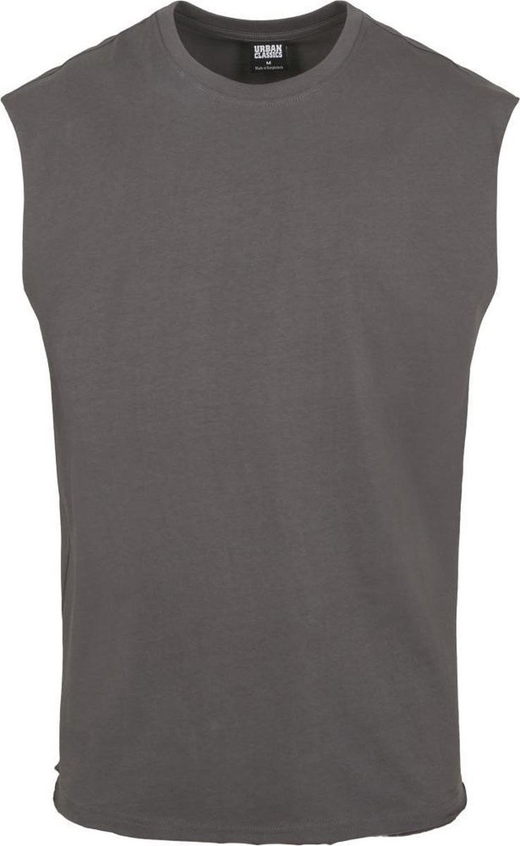 Urban Classics Open Edge Sleeveless Tee Heren Tanktop – XXL Houtskool