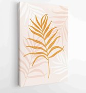 Summer tropical wall arts vector. Palm leaves, coconut leaf, monstera leaf, line arts 2 - Moderne schilderijen – Vertical – 1922510711 - 80*60 Vertical