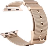 Geschikt voor Apple Watch Series 6 & SE & 5 & 4 40 mm / 3 & 2 & 1 38 mm Milanese roestvrijstalen horlogeband met dubbele gesp (retro goud)