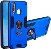 Voor vivo Y19 / Y5s / U3 / U20 2 in 1 Armor Series PC + TPU beschermhoes met ringhouder (donkerblauw)