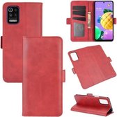 Voor LG K52 Dual-side magnetische gesp Horizontale flip lederen tas met houder & kaartsleuven & portemonnee (rood)