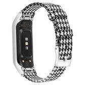 Voor Samsung Galaxy Fit E roestvrijstalen canvas riem, maat: S (zwart wit)