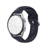 Voor Galaxy Watch 3 41 mm R850 siliconen sportband in effen kleur, maat: gratis maat 20 mm (donkerblauw)