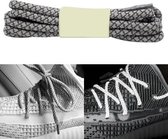 Reflective Shoe laces Round Sneakers ShoeLaces Kids Adult Outdoor Sports Shoelaces  Length:120cm(Light Grey)