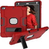 Voor iPad mini 3/2/1 siliconen + pc-beschermhoes met standaard (rood + grijs)