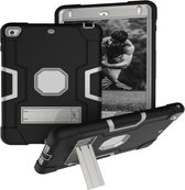 Voor iPad mini 3/2/1 siliconen + pc-beschermhoes met standaard (zwart + wit)