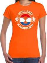 Oranje t-shirt Holland / Nederland supporter Holland kampioen met beker EK/ WK voor dames XXL