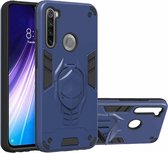 Voor Xiaomi Redmi Note 8 2 in 1 Armor Knight Series PC + TPU beschermhoes met onzichtbare houder (koningsblauw)