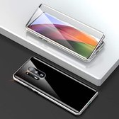 Voor OnePlus 8 Pro schokbestendig dubbelzijdig gehard glas magnetische attractie beschermhoes met cameralens beschermhoes (zilver)