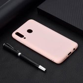 Voor Galaxy A40 Candy Color TPU Case (roze)