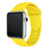 Dubbele klinknagels siliconen horlogeband voor Apple Watch Series 3 & 2 & 1 38 mm (geel)