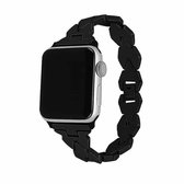 Voor Apple Watch Series 5 & 4 44mm / 3 & 2 & 1 42mm Diamond roestvrij stalen horlogebandriem (zwart)