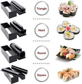 13-Delige Sushi Maker Kit XXL Met Mes en " 2 paar Chopsticks"- Zelf Sushi Maken Kit - Mooi verpakking doosje als voor cadeau, Sushi set - Sushi Roller .Driehoek,Hart,Ronde,vierkant.Japanse Style,whit Knife