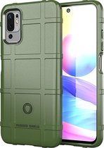 Mobigear Rugged Shield Backcover Hoesje - Geschikt voor Xiaomi Redmi Note 10 5G - Gsm case - Groen