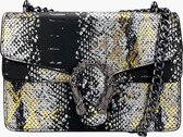 Fashionfanatics® Vetto Crossbodytas Zwart Slangenprint - Magneetsluiting - Dames