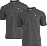 2-Pack Donnay Polo - Sportpolo - Heren - Charcoal marl - maat XL