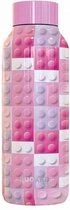 Quokka Drinkfles Solid Bricks 510 Ml Rvs Roze/Lila